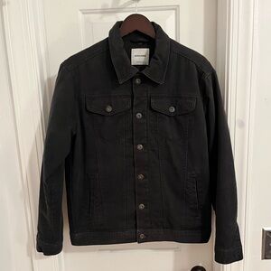 Jack & Jones Quilted-Lined‎ Black Denim Trucker Jacket Sz M